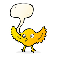 cartoon bird with speech bubble