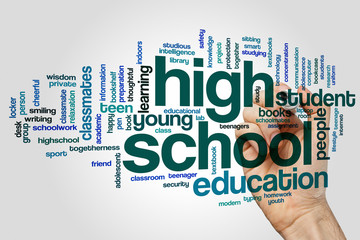 Obraz premium High school word cloud