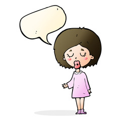 cartoon woman explaining her point with speech bubble