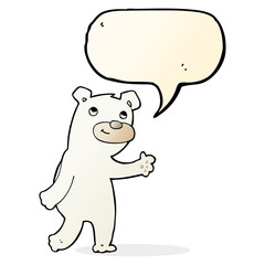 cute cartoon polar bear with speech bubble