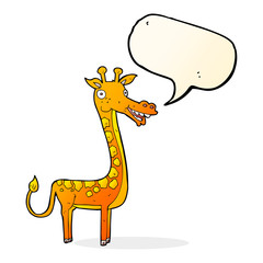 cartoon giraffe with speech bubble