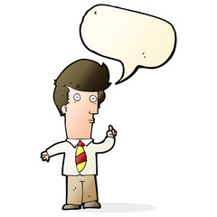 cartoon man with question with speech bubble