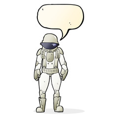 cartoon astronaut with speech bubble