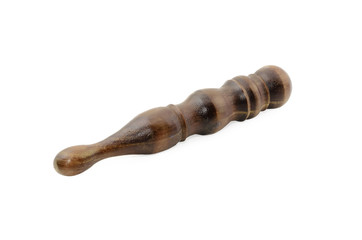 Handy wooden massager on white background