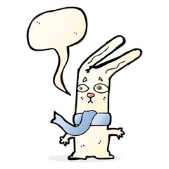cartoon rabbit with speech bubble