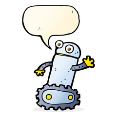 cartoon robot with speech bubble