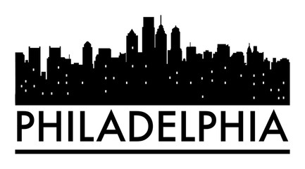 Abstract skyline Philadelphia, with various landmarks