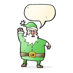 cartoon santa claus with speech bubble