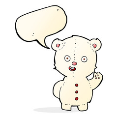 cute cartoon polar bear with speech bubble