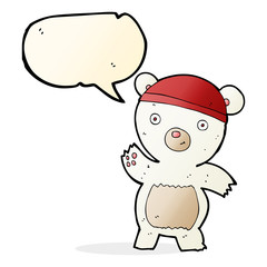 cute cartoon polar bear with speech bubble