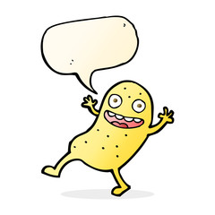 cartoon potato with speech bubble