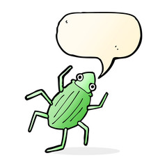 cartoon bug with speech bubble