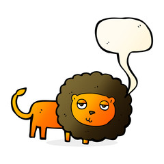 cartoon lion with speech bubble