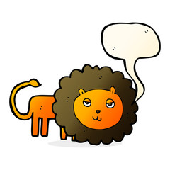 cartoon lion with speech bubble