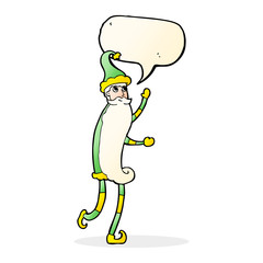 cartoon skinny santa with speech bubble