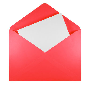 Blank open envelope - red
