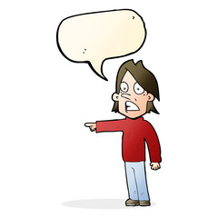 cartoon surprised man with speech bubble