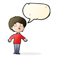 cartoon surprised man with speech bubble