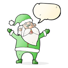 cartoon santa claus with speech bubble