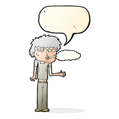 cartoon smoker with speech bubble