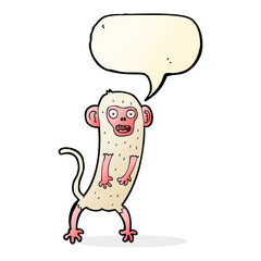 cartoon crazy monkey with speech bubble