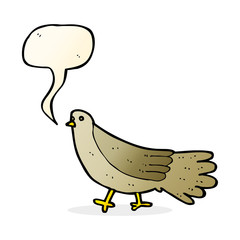 cartoon bird with speech bubble