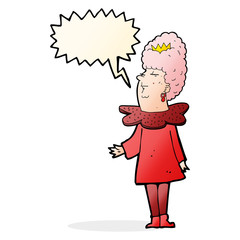 cartoon queen with speech bubble