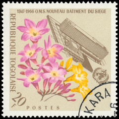Stamp printed in the Togo shows Headquarters of W.H.O.