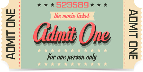 Movie ticket - obrazy, fototapety, plakaty