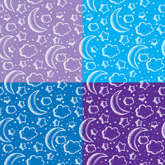 set of patterns with night sky - 103440345