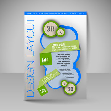 Editable vector template of flyer for business brochure, present