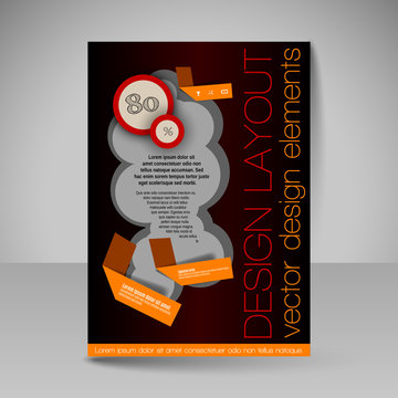 Editable vector template of flyer for business brochure, present