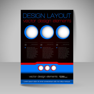 Editable vector template of flyer for business brochure, present