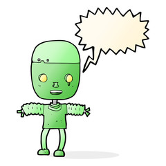 cartoon robot with speech bubble