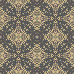 Oriental classic golden ornament. Seamless abstract pattern