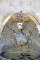 ROME, ITALY - DECEMBER 20, 2012: Dragon drinking fountain in Vatican, Rome, Italy
