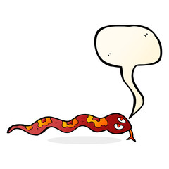 cartoon hissing snake with speech bubble