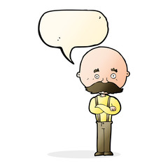 Fototapeta premium cartoon grandfather with speech bubble