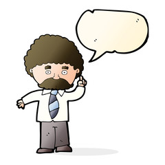 cartoon teacher with speech bubble