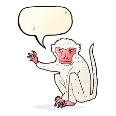 cartoon evil monkey with speech bubble