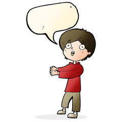 cartoon shocked boy with speech bubble