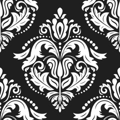 Oriental classic ornament. Seamless abstract black and white pattern
