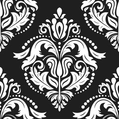 Oriental classic ornament. Seamless abstract black and white pattern