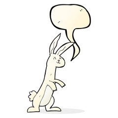 cartoon rabbit with speech bubble