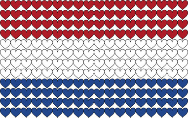 The Netherlands flag in hearts