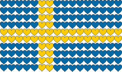 The Swedish flag in hearts. In the colors blue and yellow. © bphoto
