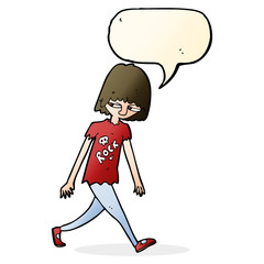 cartoon teenager with speech bubble
