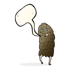 cartoon monster with speech bubble