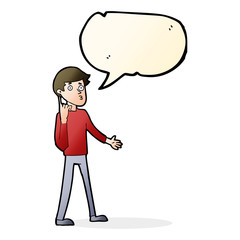cartoon man asking question with speech bubble