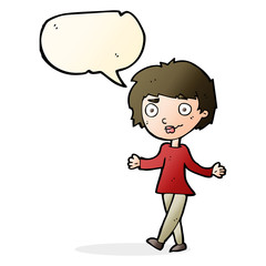 cartoon confused woman with speech bubble